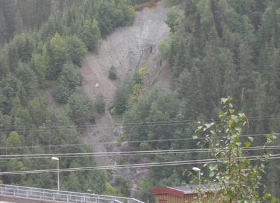 Foto av silt- og leirskred